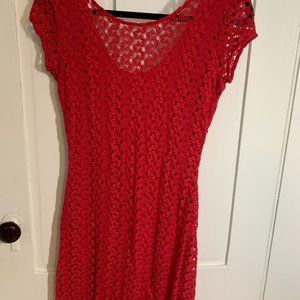 Free People Red Lace Gypsy Dress (S)